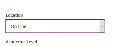 Location Drop Down Screenshot